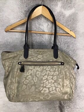 Michael Kors Tan Leopard-Print Tote with Black Handles